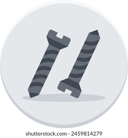Pair of screws concept, flat head wooden screw vector icon design, Labor Day Symbol, 1st of May Sign,  International Workers Day stock illustration