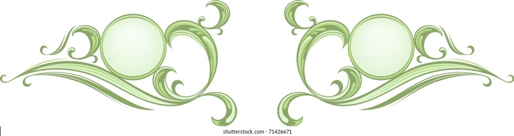 pair of scroll design elements
