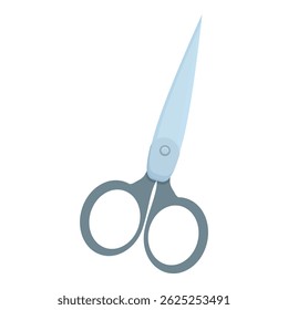 Pair of sharp metal scissors is shown, ready for various cutting tasks