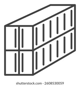 Pair of Shipping Containers vector outline icon or symbol