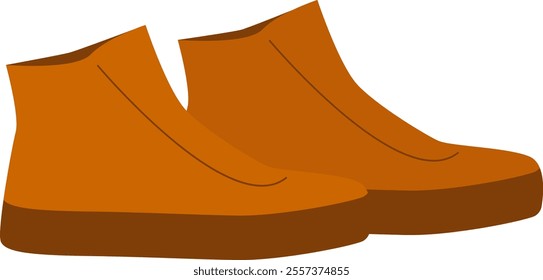 Pair of shoes for cold weather. Vector illustration with transparent background.