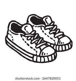 a pair of shoes line art illustration