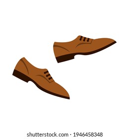 Un par de zapatos. Hombres elegantes botas clásicas con fondo blanco. Ilustración aislada del vector