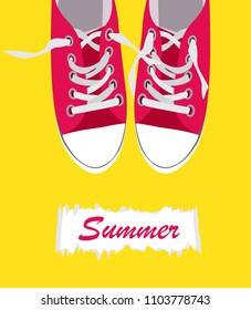 Pair of shoes on color background Vector Illustration EPS10