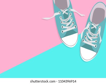 Pair of shoes on color background Vector Illustration EPS10