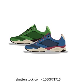 pair of shoes on white background