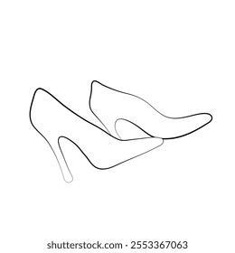 pair of shoes. outline hand drawn sketch