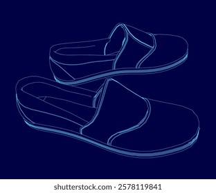 Pair of shoes are shown in a blue color. The shoes are designed to be comfortable and stylish