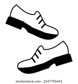 Pair of shoes for woman icon in black. Vector design symbol illustration.