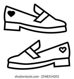 Pair of shoes for woman icon in black. Vector design symbol illustration.