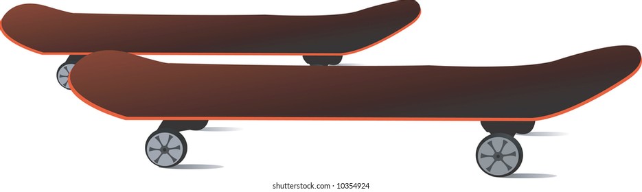 Pair of skates placed in move	