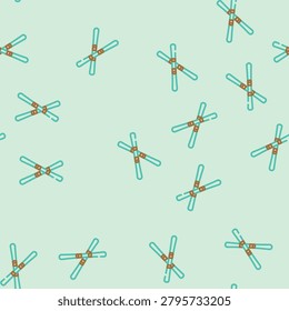 pair skis crossed mountain winter vector seamless pattern pair skis crossed mountain winter sign illustration