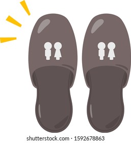 Pair of slippers for the bathroom