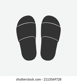 Pair of slippers for relaxation , flip flops sandal isolated flat design vector illustration on white background.