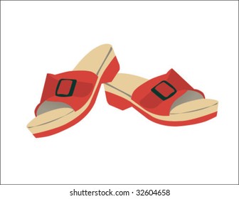 a pair of slippers vector