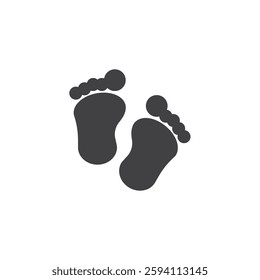 A pair of small footprints vector icon. filled flat sign for mobile concept and web design. Footprints glyph icon. Symbol, logo illustration. Vector graphics