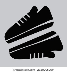 Pair sneaker . Vector illustration. Side view.