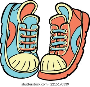 pair of sneakers in different colors