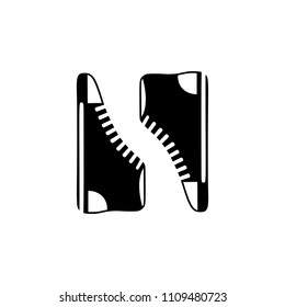 Pair of sneakers isolated vector icon on white background