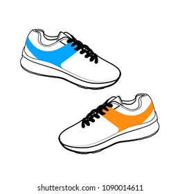 pair of sneakers on white background