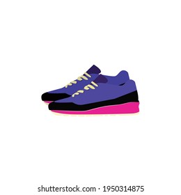 Pair of sneakers, Side view of modern and trendy sports footwear, vector illustration