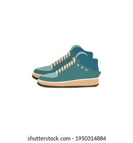 Pair of sneakers, Side view of modern and trendy sports footwear, vector illustration
