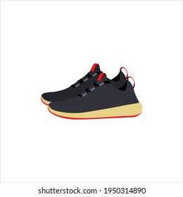 Pair of sneakers, Side view of modern and trendy sports footwear, vector illustration