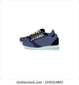 Pair of sneakers, Side view of modern and trendy sports footwear, vector illustration