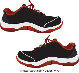 Pair Sneakers Side View Vector Stock Vector (Royalty Free) 240264940