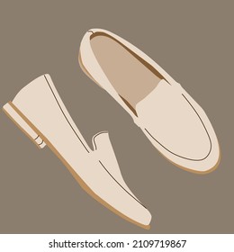 A pair of sneakers slipon a cream woman