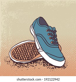 Pareja de zapatillas. Ilustración vectorial