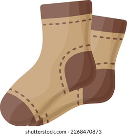 Pair of Socks concept, Wool sox vector color icon design, Camping and outdoor symbol, extreme sports equipment sign, Wildlife and Expedition elements stock illustration 