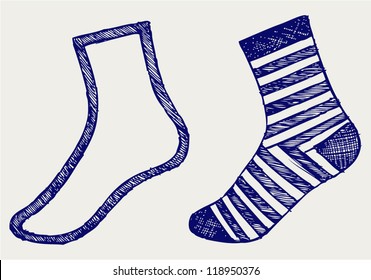 Pair socks. Doodle style