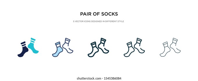 pair of socks icon in different style vector illustration. two colored and black pair of socks vector icons designed in filled, outline, line and stroke style can be used for web, mobile, ui