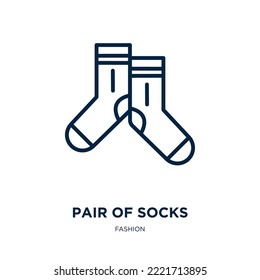 pair of socks icon from fashion collection. Thin linear pair of socks, beauty, stocking outline icon isolated on white background. Line vector pair of socks sign, symbol for web and mobile