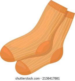 Pair of socks icon. Knitted fabric cartoon footwear isolated on white background