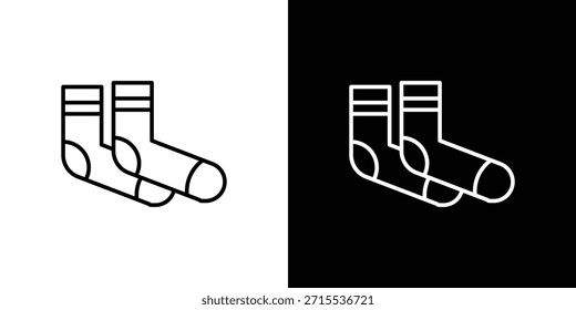Icono de par de calcetines en diseño de línea. Iconos de trazo editables.