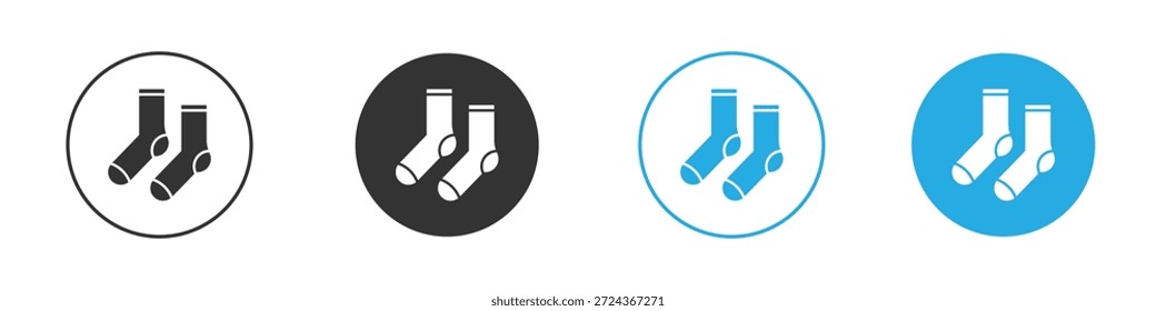 Par de elementos de diseño de iconos de calcetines. Ilustración vectorial sobre fondo blanco.