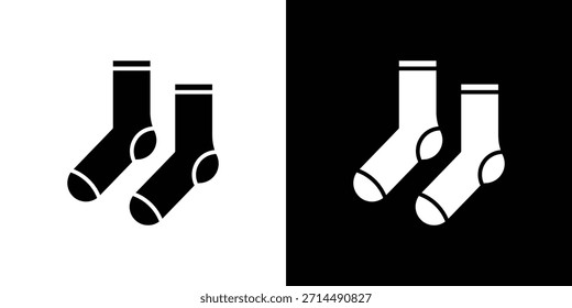 Par de calcetines iconos de diseño de silueta de Vector. Ilustración de Diseño gráfico plano de Vector.