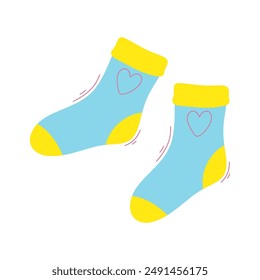 Pair socks isolated on white background. Vector illustration