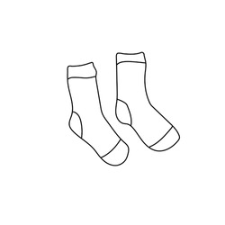 Pair Of Socks Line Icon. Linear Style Sign For Mobile Concept And Web Design. Classic Socks Outline Vector Icon.
