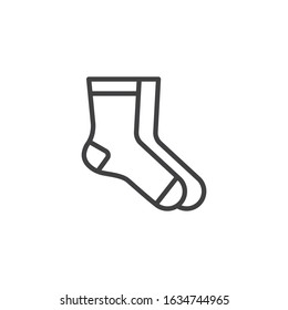 Pair of socks line icon. linear style sign for mobile concept and web design. Classic socks outline vector icon. Symbol, logo illustration. Vector graphics