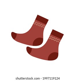 A pair of socks on a white background for use in clipart or web design