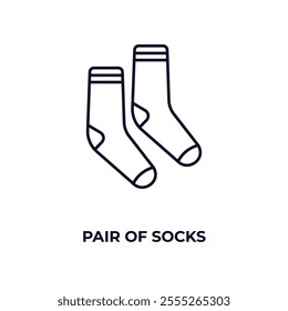 pair of socks outline icon. Linear vector from fashion concept. Thin line pair of socks icon isolated on white background