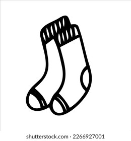 Pair of socks. Vector hand-drawn. Template, icon, exis, clipart, logo.