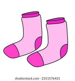 Paar Socken, Vektorgrafik,
einzeln auf weißem Hintergrund.Draufsicht