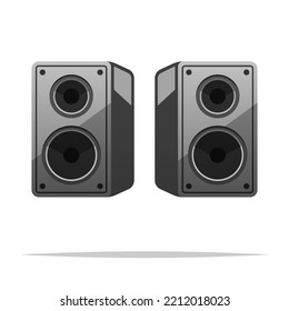 Pair of speakers vector isolated illustration