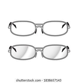 pair of spectacles illustration isolated on white