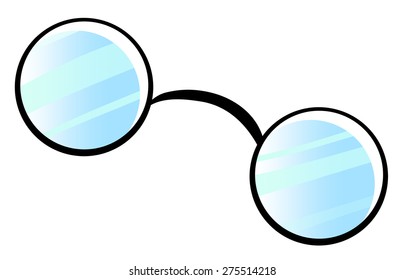 Pair of spectacles on white background