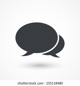 The pair of speech bubbles. Social icons. Flat style design